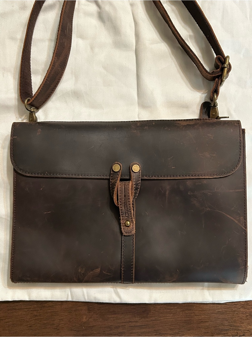 Leather Crossbody Bag in Dark Brown - Classic Women's Shoulder Bag